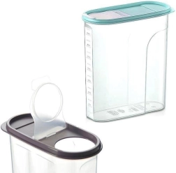 Plastikinis indas biriems maisto produktams su dozatoriumi ir matuokliu 4 l