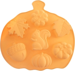 Silikoninė forma sausainiams ir keksiukams, rudens motyvai 26 × 25 × 3 cm ORION