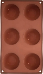 Silikoninė forma mini tortams ir praliniams – pusrutuliai 28 × 16,5 × 3 cm, ruda