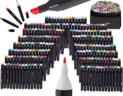 Dvipusiai alkoholio žymekliai dėkle, 168 spalvos