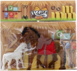 Set of Horses - Plastic and Suede