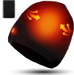 Šildanti žieminė kepurė su išorine baterija