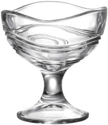 Set of 6 glass dessert bowls for ice cream and desserts, 310 ml
