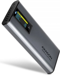 External Aluminum Case AXAGON Screwless USB-A/C 3.2 Gen2 for M.2 NVMe/SATA with LCD Display