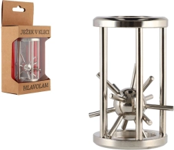 Metal Hedgehog in a Cage Puzzle, Chrome-Plated
