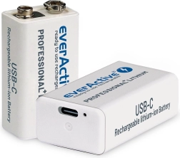 Įkraunamas EverActive 9V 550mAh akumuliatorius USB-C