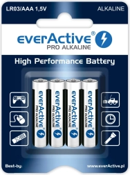 Alkaline Batteries AAA (LR03) Everactive Pro Alkaline, blister pack of 4