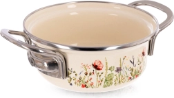 Kreminis emaliuotas puodelinis puodas Maki 14 cm, 600 ml