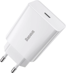 Baseus Speed Mini USB‑C PD 20 W fast charger (white)