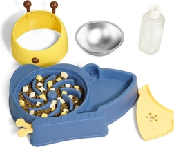 Šunų ir kačių dubenėlis 2 viename su automatiniu vandens dozatoriumi – mėlynas