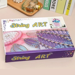 Creative string art kit with LED light 21 × 30 cm – handbag with flowers