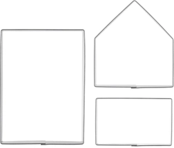 Nerūdijančio plieno formelių rinkinys imbierinio namelio gamybai, 3 vnt.