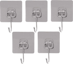Lipnūs plieniniai kabliukai 6,5 cm – 5 vnt. rinkinys