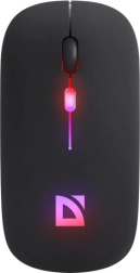 DEFENDER Touch Wireless Mouse, silent click, RGB, BT + 2.4 GHz, rechargeable, 800/1200/1600 DPI, black