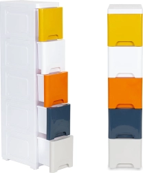 Toy and bathroom storage container with 5 pull-out drawers on wheels modernhome