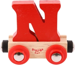 Bigjigs Rail vagonėlis su raide N mediniam traukinio bėgių rinkiniui