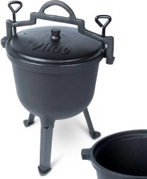Vilde Cast Line Cast Iron Cauldron on Legs with Lid, 8 L