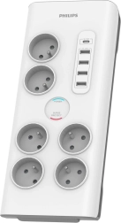 Apsauga nuo viršįtampių su 6 FR lizdais, USB 35 W, 2 m kabelis