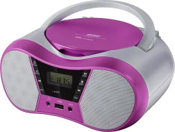 Portable CD player with Bluetooth and USB pink