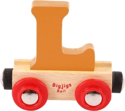 Medinis Bigjigs Rail traukinukas su raide L