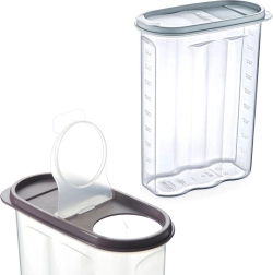 Plastikinė sausų produktų dėžutė su dozatoriumi ir matuokle, 2,4 l