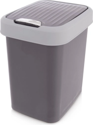 Plastikinė šiukšliadėžė 12 l pilka ORION su atverčiamu dangčiu
