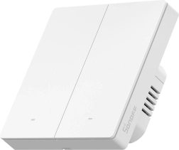 Išmanusis jutiklinis sieninis jungiklis Zigbee, 2 kanalų SONOFF ZBM5, baltas