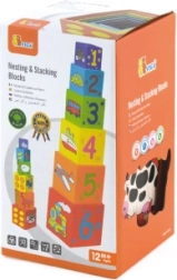 Medinės statymo kaladėlės vaikams nuo 12 mėn.