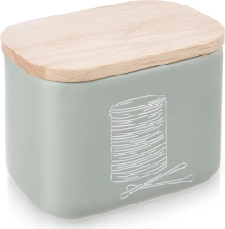 Green jar for cotton swabs and cosmetic pads GREENISH