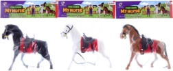 Plastic horse with suede-like surface 16 cm