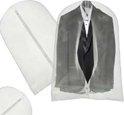 Apsauginis drabužių užvalkalas 60 × 100 cm su užtrauktuku – Permatomas