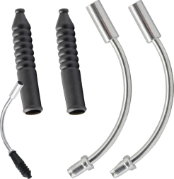 V formos stabdžių rinkinys dviračiui su vamzdeliais ir guminėmis apsaugomis