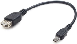 USB 2.0 OTG kabelis USB AF į Micro USB BM 15 cm