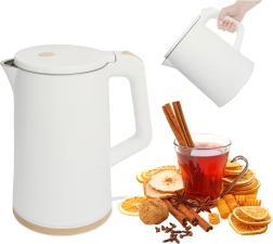 Kelioninis belaidis greitaeigis virdulys 1,7 l 1500 W su pasukamu pagrindu – baltas