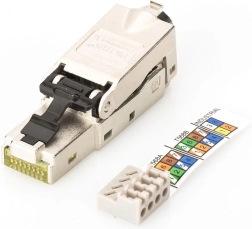Modulinis RJ45 DIGITUS 6A kategorijos jungtis, PoE+, 10GbE, STP, ekran uotas, metalinis, be įrankių