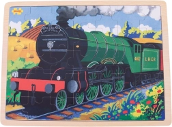 Medinė dėlionė istorinis traukinys Flying Scotsman