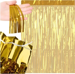 Gold decorative foil party hanging curtain RUHHY 100 x 200 cm