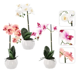 Dirbtinė orchidėja, 3 spalvų miksas, 42 cm
