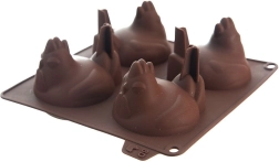 Silicone mold for cookies and pralines – brown hen