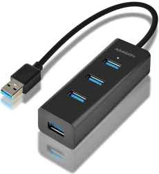 Axagon hue-s2b keturių prievadų USB 3.2 Gen 1 šakotuvas su įkrovimu, 30 cm kabelis, micro USB maitinimas