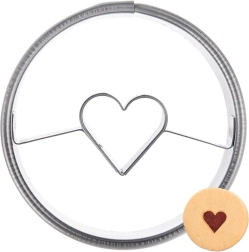 Stainless steel cookie cutter round with heart 4.5 cm