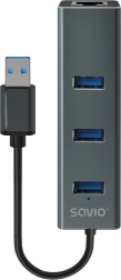 Savio USB-A 3.1 Gen 1 šakotuvas su 3 prievadais ir RJ-45 gigabitinio eterneto adapteriu