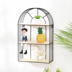 Dekoratyvinė juoda sieninė lentyna 45 cm