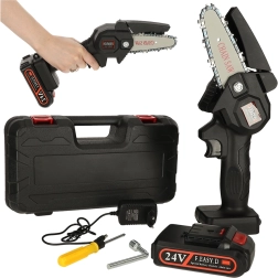 Akumuliatorinis mini grandininis pjūklas lagamine