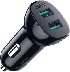 Automobilinis įkroviklis Choetech su 30 W QC 3.0 ir dviem USB prievadais