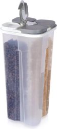 Divided dry food dispenser with 3 L capacity