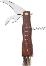 Stainless steel mushroom knife with wooden handle
