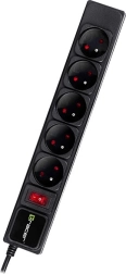 Power Strip Tracer PowerGear 3 m black 5 sockets