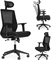 Ergonomiška pasukama biuro kėdė su reguliuojamu aukščiu modernhome, juoda