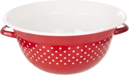 Emaliuotas virtuvinis dubuo su rankenomis, raudonas su taškeliais, 34 cm, 9 l